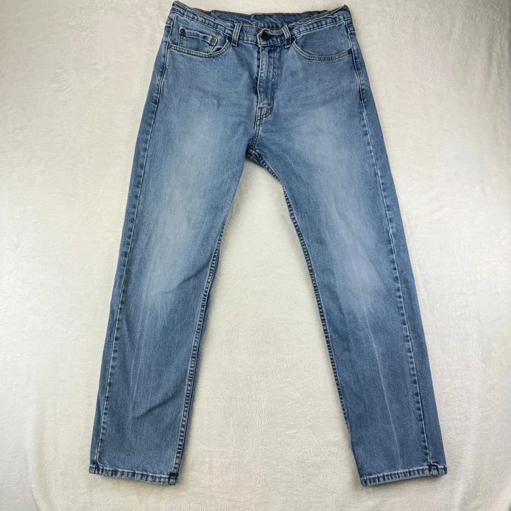 Levi's Jeans Mens 505 Regular Fit W34 L32 Blue Straight Leg Denim Cotton